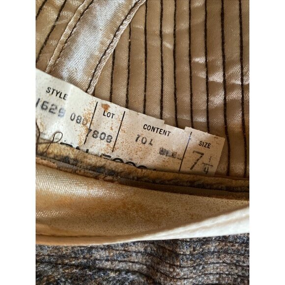 Resistol Brown Gold Fedora Hat Wool Tweed Size 7 1/4 USA - Picture 9 of 10